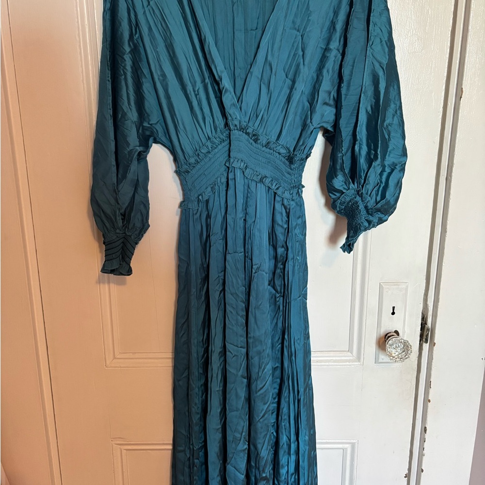 Zara Teal Long Sleeve Dress